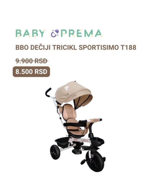Savršen tricikl koji raste zajedno sa vašim mališanom 💛🚲
✨ SADA NA AKCIJI! ✨

✔️ Namenjen za decu uzrasta od 18 meseci do 25 kg 👶🏻
✔️ Maksimalno opterećenje do 25 kg ⚖️
✔️ Sklopivi držači za noge – dok su mali mogu držati nogice, a kasnije se sklapaju i koriste se pedale 👣🏻
✔️ Ručka sa podešavanjem visine (2 nivoa) – roditelj upravlja triciklom + torbica za sitnice 👜
✔️ Ručka se lako skida kada dete poželi samostalnu vožnju 🚴🏻
✔️ Velika, podesiva tenda za zaštitu od sunca 🌤️
✔️ Sedište se može okrenuti u oba pravca (ka roditelju ili u pravcu kretanja) 🔄
✔️ Udobno i mekano sedište za maksimalan komfor 🛋️

Praktičan, bezbedan i udoban – idealan izbor za prve avanture vašeg deteta 💫
Požurite dok traje akcija! 🔥

🚛 Dostava na kućnu adresu (preko 3.000 rsd dostava je BESPLATNA).
📨 Sva pitanja i porudžbine u DM.
📍 Majevička 1, Novi Sad
⏰ PON-PET 8-20h, SUB 9-17h, NED 11-15h
📱 064/0335473 & 021/6612979
🌐baby-oprema.rs (link u opisu profila)

#onlinekupovina #babyshop #tricikl #bebioprema